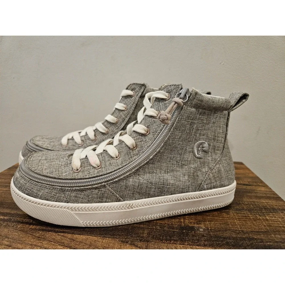 Billy Footwear Classic High Top‎ Gray Jersey Adaptive Sneakers Kids 5M US 4M